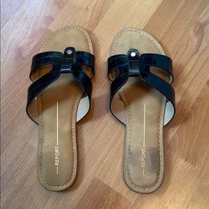 Report black sandals